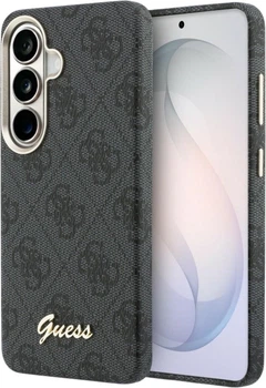 Etui plecki Guess 4G Script MagSafe do Samsung Galaxy S26 Black (3666339612979)