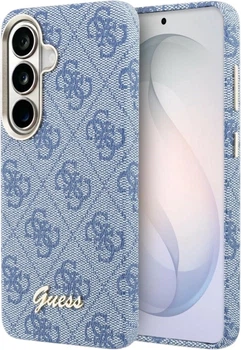 Etui plecki Guess 4G Script MagSafe do Samsung Galaxy S26 Blue (3666339613037)