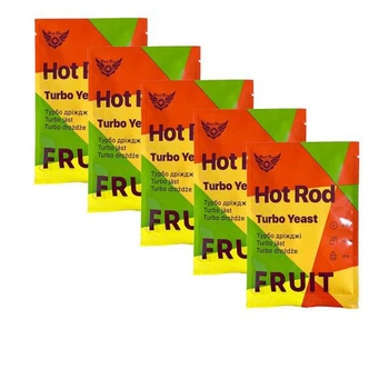 Спиртовые турбо-дрожжи для фруктовых браг Hot Rod Fruit на 25 л (набор 5 шт)