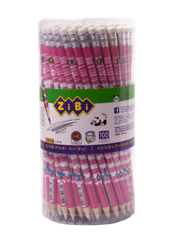 Олівець графітовий ZiBi 2300 HB FLOWERS з гумкою (100) /ZB.2300/