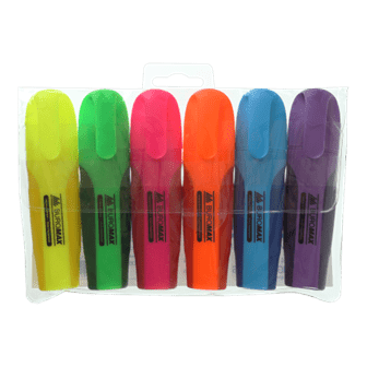 Набір маркерів текстових 6кол. BUROMAX 8904-94 Neon, з гум. вставками /BM.8904-94/