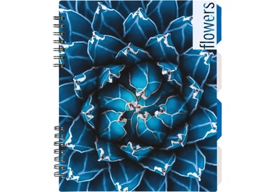 Блокнот OPTIMA В5 на спір. пласт. обкл. з розділ. 120арк. Flowers 20356-14 /O20356-14/