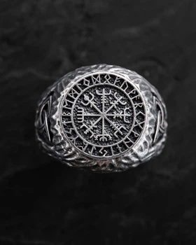 Серебряное кольцо VEGVISIR. RUNES Reytel 69045242 19.5