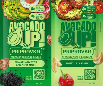Набор приправы-топинг Приправка Avocado Up Жареный лук-черный тмин 20 г + Томат-чеснок 20 г (2080005269327)