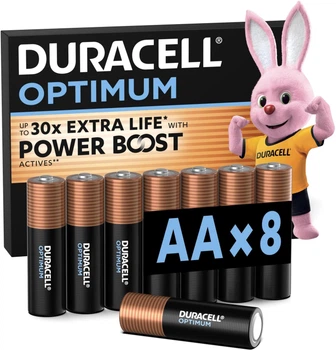 Лужні батарейки Duracell Optimum AA 1.5В LR6 8 шт (5000394158931)
