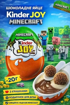 Шоколадне яйце KINDER JOY MINECRAFT 20 g