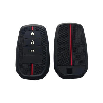 Чехол на ключ Toyota Camry, Corolla, RAV4, C-HR, Highlander, Avalon (ключ 9, чехол 1)