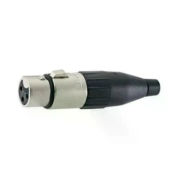 Разъем XLR 3-pin Amphenol никелированная поверхность подключение зажим-крокодил AC3F штампованные контакты 1шт