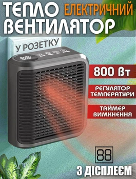 Бытовой тепловентилятор в розетку с таймером A-Plus C032 портативный обогреватель 800Вт