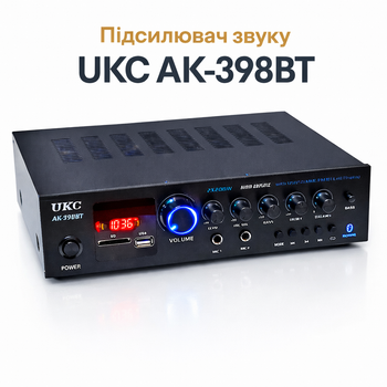 Аудио усилитель UKC AK-398BT 2x200W с поддержкой Bluetooth и USB 10373