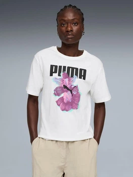 Футболка бавовняна жіноча Puma Graphics Relaxed Flower Tee 69190802 M White (4069161680571)