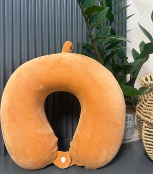 Подушка для путешествий Memory Foam однотонная 32х25х10 см светло-коричневый