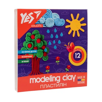 Пластилін Yes Erudite 12 кольорів 240 г 540560