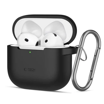 Чехол для наушников Tech-Protect Silicone Hook для AirPods 4 Black (5906302370047)