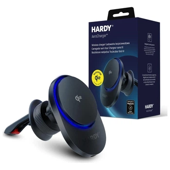 Автодержатель с функцией беспроводной зарядки 3MK Hardy AeroCharger 15W Black with MagSafe (5903108646536)