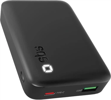 Powerbank SBS High-Density Compact 10000 mAh 22.5W Black (TEBBCT10000PDLDK)