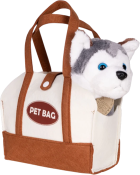 Maskotka ModernHome by Multistore Pluszowy piesek w torebce Husky z szczotką do pielęgnacji 18 cm HC750229 (5905817008278)
