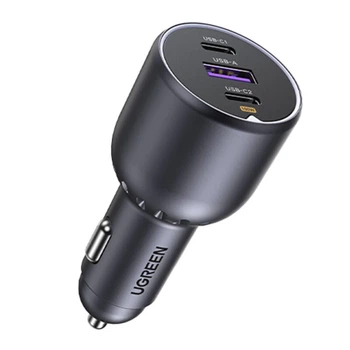 Автомобильное зарядное устройство Ugreen EC705 2x USB-C| USB-A Black (6941876230259)