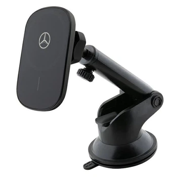 Автодержатель с функцией беспроводной зарядки Mercedes Silver Stars 15W Black with MagSafe (MEWCCGSLK)