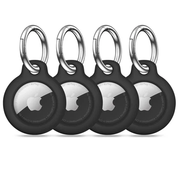 Брелок с кольцом Tech-Protect Rough 4-pack для AirTag Black (5906302368938)