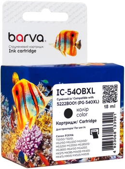Картридж Barva совместимый с Canon PG-540 XL (5222B001) 18 мл Black (IC-540BXL)