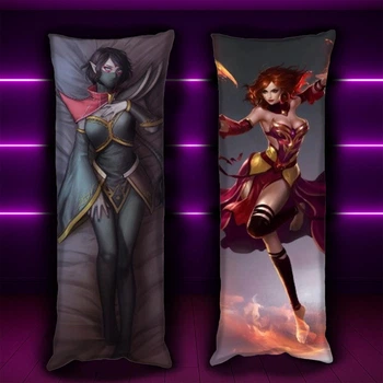 Дакимакура 180x60 см Дота Лина DOTA 2 Lina Lanaya Templar Assassin Подушка со съёмной наволочкой (0165220)