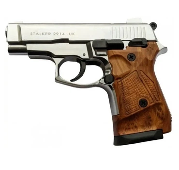 Стартовый пистолет Stalker 2914 UK Shiny Chrome Wooden Grip