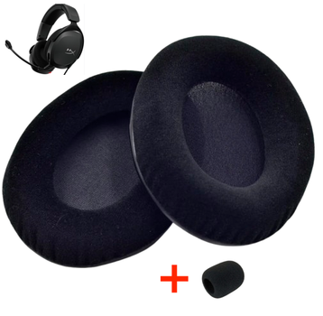 Амбушури велюрові HyperX Cloud 2, Cloud Drone, Cloud Core, Cloud Flight, Cloud Pro, CloudX, Cloud Stinger 2 + Подарунок поролон для мікрофона