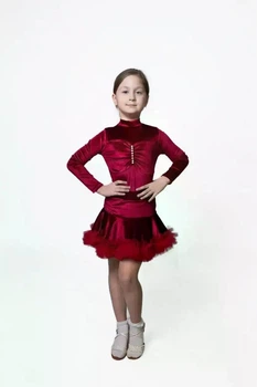 Сукня для танців Velvet колір бордо розмір 130 (00521-130)