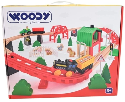Ігровий набір залізниця WoodyLand Ферма 60 елементів 93077 30777 (8591864930777)