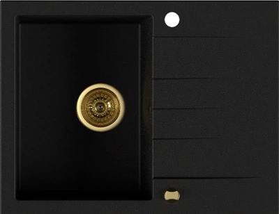 Zlew kuchenny Kernau KGS V 4565A 1B1D Deep Black + Gold Metallic