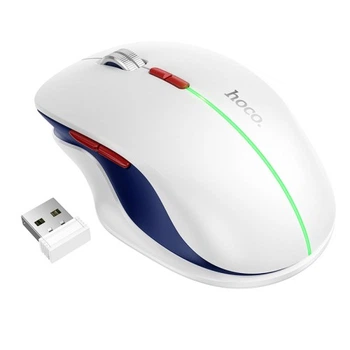 Компьютерная мышь Hoco GM40 Dixon беспроводная Bluetooth/2.4G RGB 7 кнопок Перезаряжаемая белая (GM40)