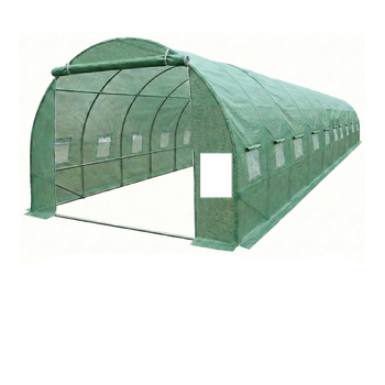 Усиленная садовая теплица парник 30м2 10х3х2 м, LEOBRO Garden Green LB-G126-GRN с рамой из оцинкованной стали, зеленая