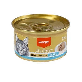 Консервы для кошек Wanpy Gourmet Gold Paste Chicken - паштет с курицей, банка 85г (6927749853336)