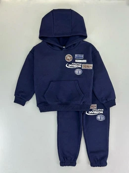 Детский теплый спортивный костюм Zara (худи + брюки) для мальчика 500946 98 см Синий