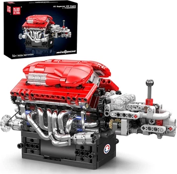 Конструктор двигатель и коробка Supercar V12 863 деталей Mould King Mking Engine 10226