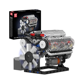 Конструктор двигатель мотор V8 535 деталей Mould King Mking Engine 10088S