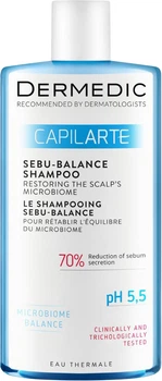 Шампунь для жирных волос Dermedic Capilarte Sebu-Balance Восстановление микробиома кожи головы 300 мл (5901643176945)