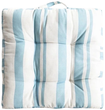 Подушка Homla Evelyn в сині смуги з ручкою та стьобаним візерунком 50 x 50 см (5906496770524)