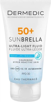 Ультралегкий защитный флюид Dermedic Sunbrella SPF 50+ для сосудистой и гиперактивной кожи 40 мл (5901643177584)