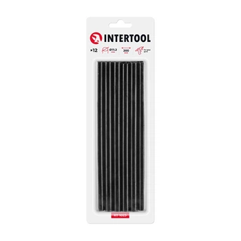 Комплект стрижнів клейових чорних 11,2 мм*200 мм, 12 шт INTERTOOL RT-1023