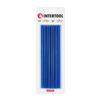 Комплект клейових стрижнів блакитних, 11,2×200 мм, 12 шт. INTERTOOL (RT-1053)