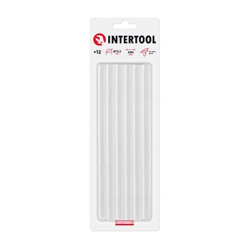 Комплект клейових стрижнів прозорих, 11,2×200 мм, 12 шт. INTERTOOL (RT-1020)