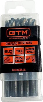 Свердло GTM HSS 6.0 мм 10 шт (EM2-060K)