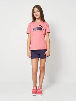 Дитячий літній комплект (футболка + шорти) для дівчинки Puma Essentials No.1 Logo 68630725 134-140 см Wild Pink (4069161973222)