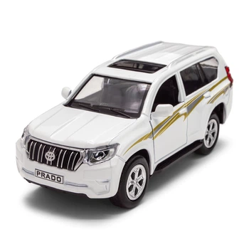 Металева машинка біла Toyota Prado