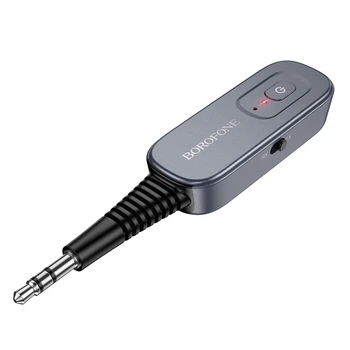 Автомобільний Bluetooth адаптер Borofone BC51 Clear Way AUX BT 5.4 Grey