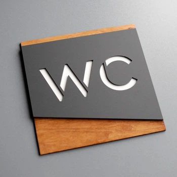 Табличка в туалет WC | Для кафе, офиса, магазина WC-7, 200х200 мм