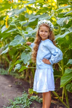 Вишиванка для дівчинки Trend Спів 104 Блакитний (SOLD2203)