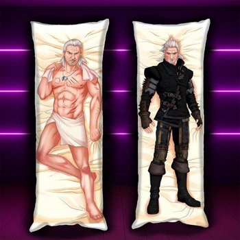 Подушка Дакімакура 150х50см Геральт Відьмак Witcher - Geralt of Rivia Подушка з наволочкою двостороння (0166522)